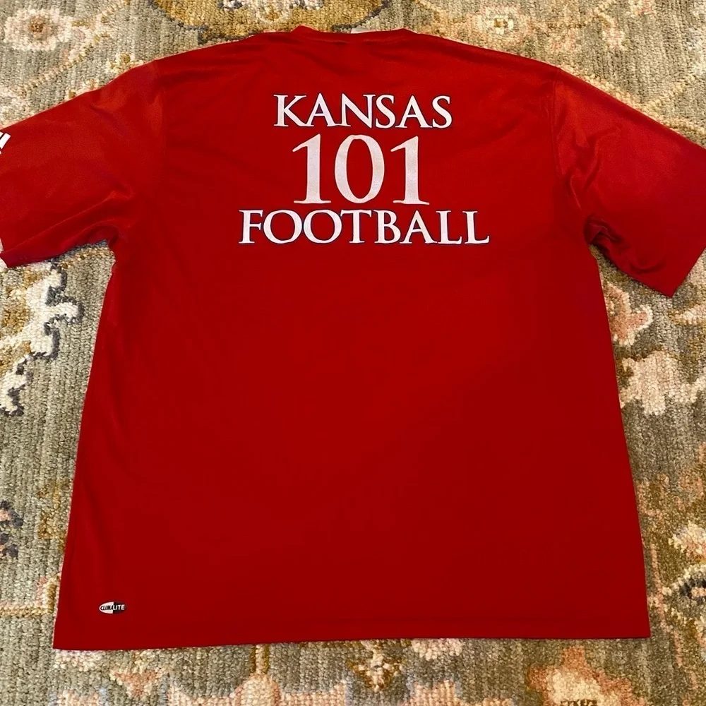 Kansas‎ Jayhawks Adidas Super Jayhawk Camp Shirt Number 101 Men’s XL Color Red